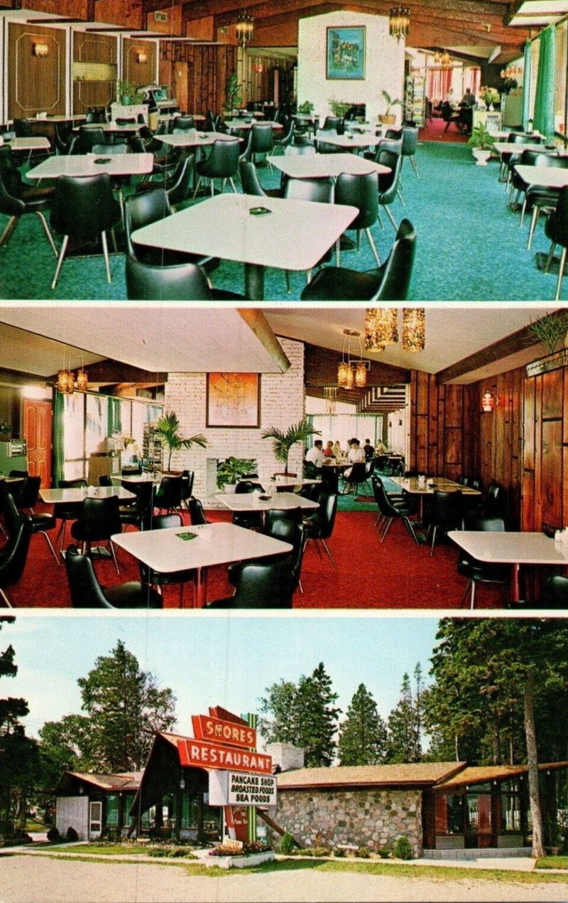 Shores Restaurant and Kabaret Lounge (The Embers) - Vintage Postcard (newer photo)